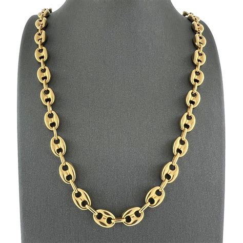 gucci gold chain necklace|14k gold gucci link chain.